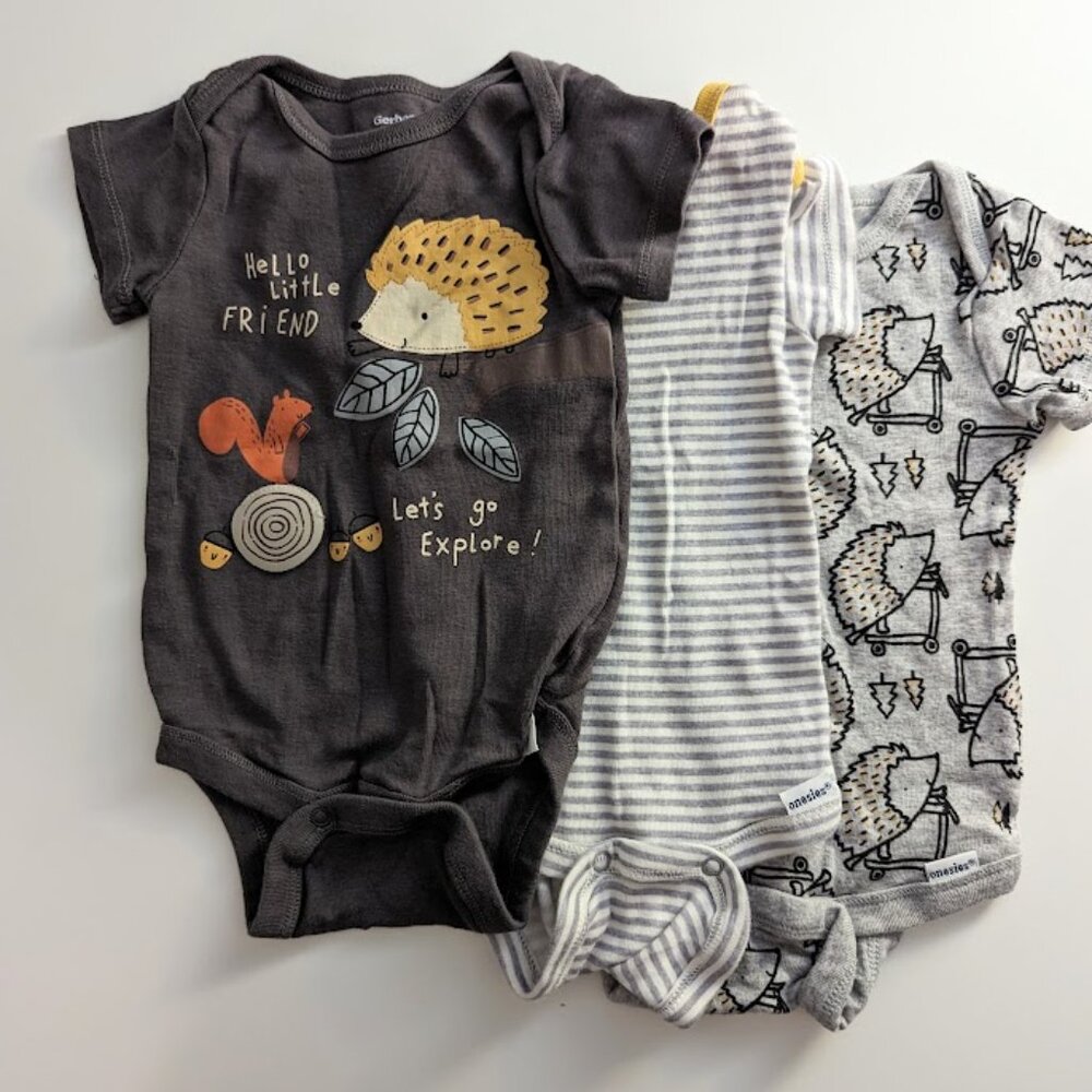 Gerber set of 3 short sleeve onesies